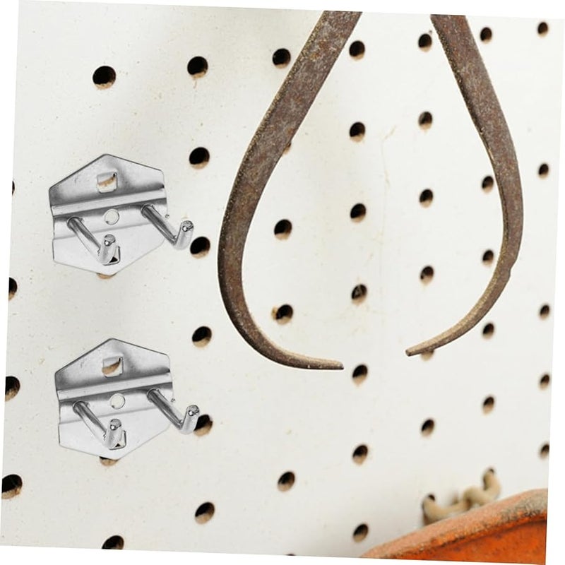 خطافات لوح الأغراض الثقيلة 6 قطع، علاقات معدنية متعددة الاستخدامات لتنظيم أدوات المرآب - Image 4