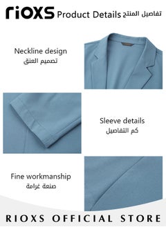 RIOXS Men's Formal Long Sleeve Blazer Jacket Two Buttons Slimming Casual Blazer Coat for Business Wedding Prom Dinner  - Image 5
