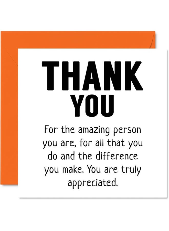 Stuff4 Thank You Cards - Amazing Person All You Do Truly Appreciated - Thankyou Cards for Him Her Men Women, Heartfelt Appreciation Card, 145mm x 145mm Thank You So Much Teacher Greeting Cards for Gifts - Image 1