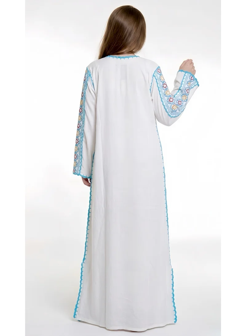 Al Bent Al Sharqieh white Women jalabiya dress- Embroidered Kaftan Abaya for Women | Best Price UAE