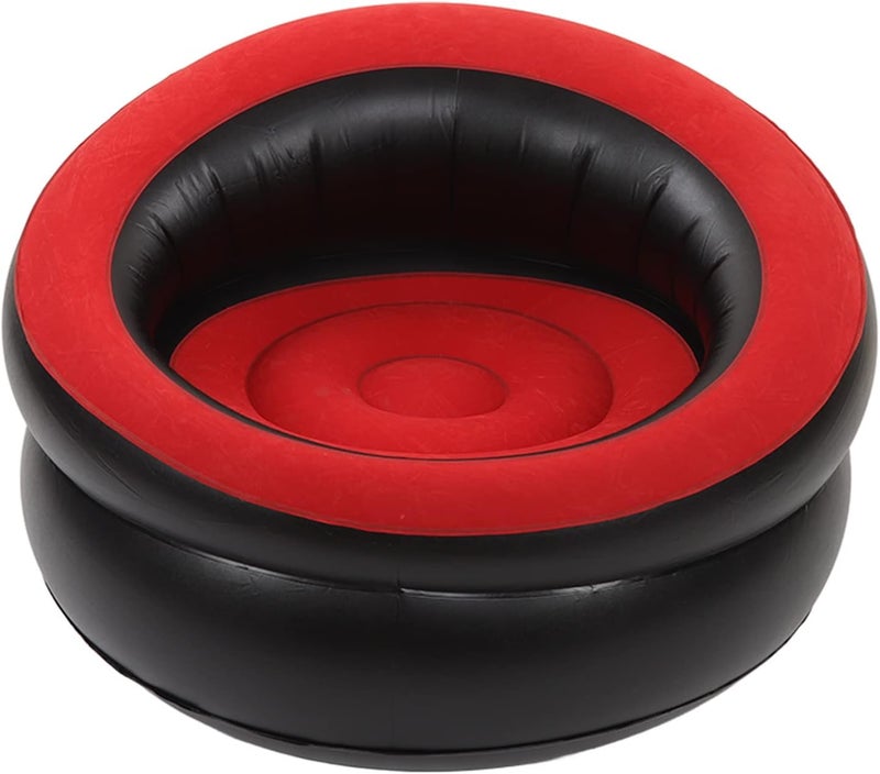 Portable Inflatable Sofa Chair with Fast Valve, Ergonomic Design, Ideal for Leisure, Reading, Tanning, Inflatable Couch for Camping, Travel, Beaches, Hiking (Red) - Image 1