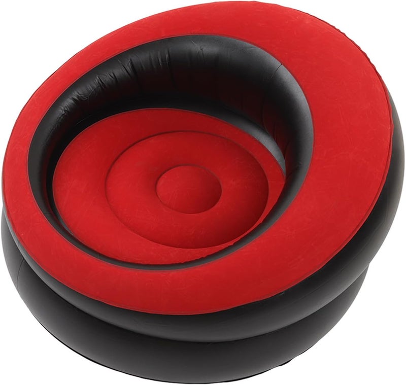 Portable Inflatable Sofa Chair with Fast Valve, Ergonomic Design, Ideal for Leisure, Reading, Tanning, Inflatable Couch for Camping, Travel, Beaches, Hiking (Red) - Image 5