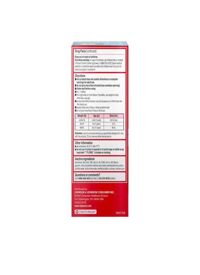 TYLENOL Children's TYLENOL Cold + Flu Oral Suspension, Bubblegum, 4 Fl. Oz  - Image 5