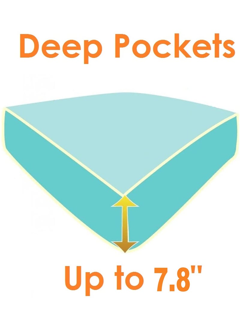 HOUSE OF QUIRK House of Quirk Fitted Sheet Bed Sheets 20CM Extra Deep Pocket Sheets Soft and Breathable Machine Washable Fitted Bedding Sheets (Rust Brown, Double Size 59" x 78.7" Inch)  - Image 3