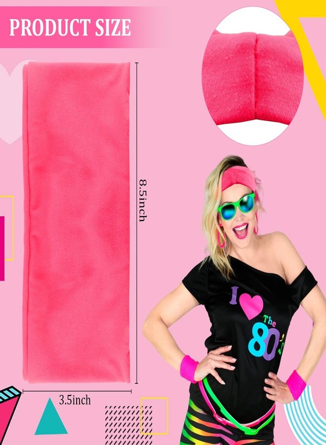 KICOSY 4PCS 80s 90s Neon Headband for Women Neon Accessories Sweat Hairbands Non-Slip Sports Headband Sweatbands Retro Party Cospaly - Image 4