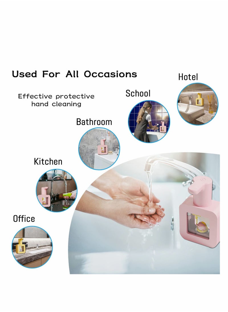 Automatic Soap Dispenser,  Cat Touchless Soap Dispenser with Night Light,400ml Kids Soap Dispenser,Rechargeable Wall Mounted Soap Dispenser for Kitchen, Bathroom, School, Office