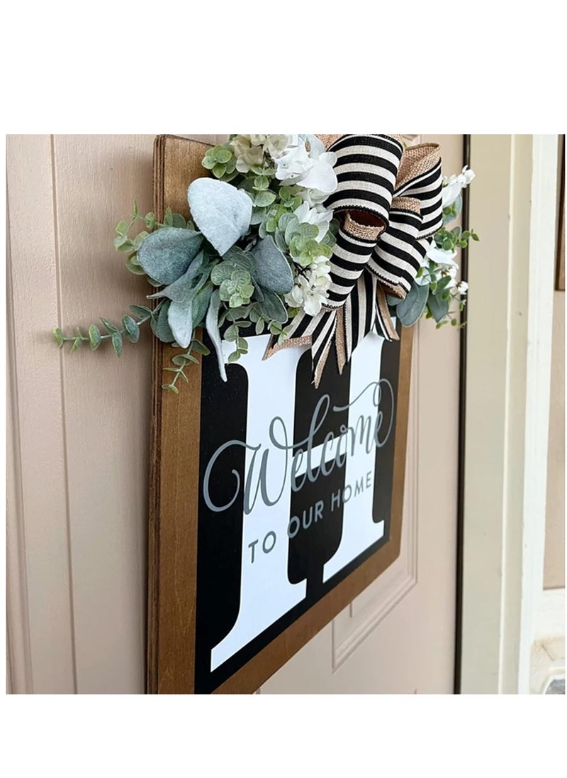 Y&D Welcome Sign Creative Bowknot Letter Wreath In Front Of The Door Outdoor Decoration Props For The Courtyard 30x35CM  - Image 3