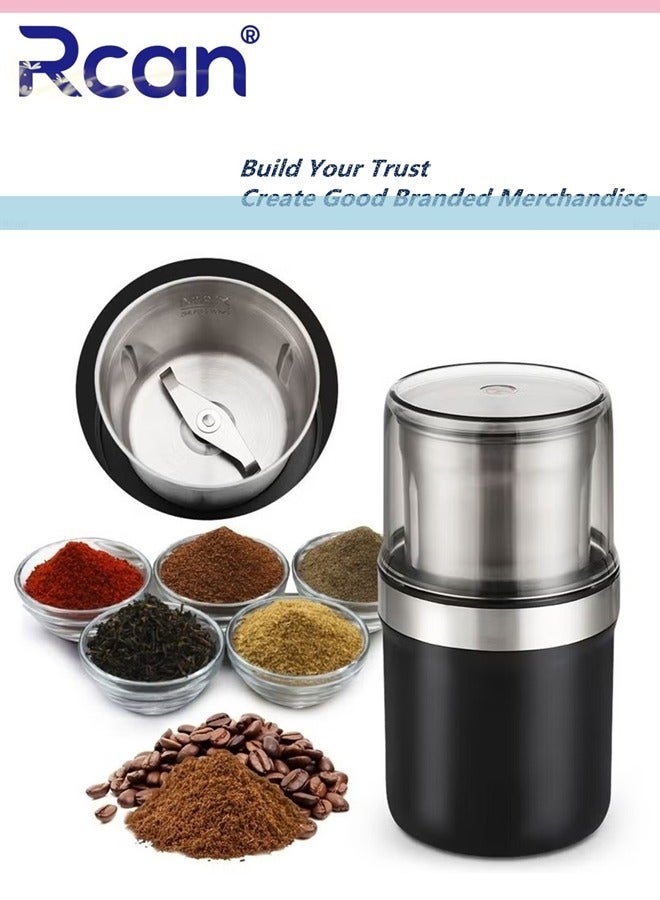 ركان Electric Coffee Grinder Spice Blender and Espresso Grinder with Removable Cup Portable Electric Mill for Grains Pepper Seeds Beans - Image 1