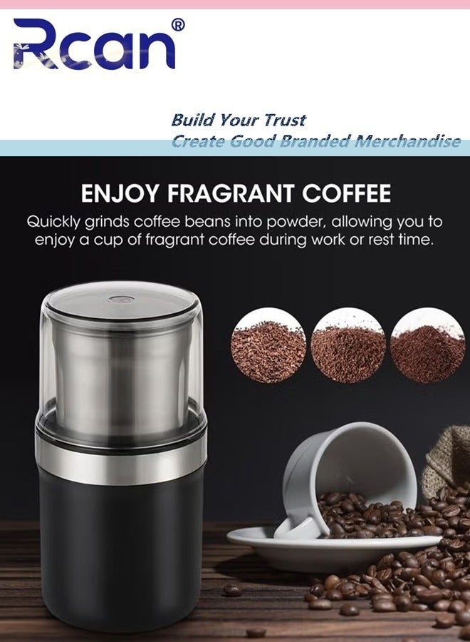 ركان Electric Coffee Grinder Spice Blender and Espresso Grinder with Removable Cup Portable Electric Mill for Grains Pepper Seeds Beans - Image 3