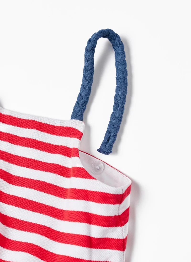 Zippy Striped Cotton Piquet Dress for Girls
