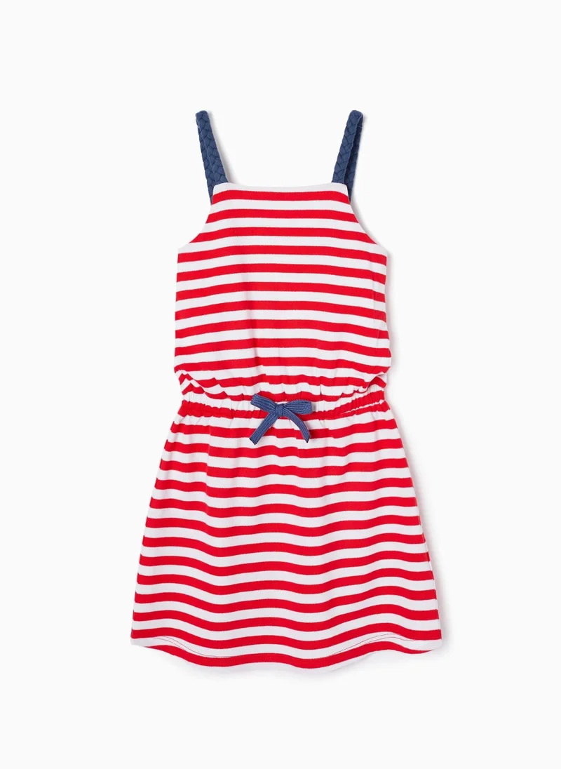 Zippy Striped Cotton Piquet Dress for Girls