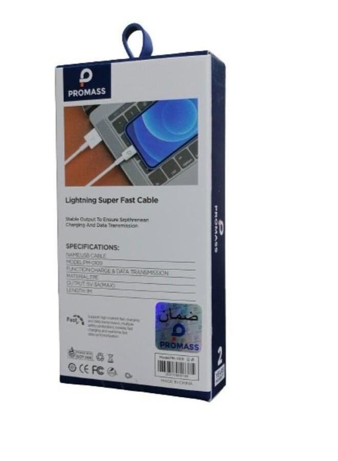 PROMASS Original Charging and Data Cable 1 Meter Long White Color Compatible With iPhone 6 / iPhone 7 / iPhone 11 / iPhone 12 / iPhone 13 / iPhone 14 Pro Max / Pro / Max - Image 4
