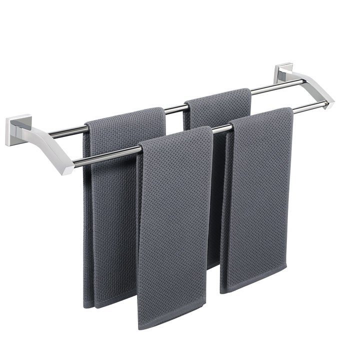 DOUBLE BATH TOWEL BARS TOWEL RACKS FOR BATHROOM LAVATORYWALL MOUNT TOWEL HOLDER HEAVY DUTY SUS304 STAINLESS STEEL TOWEL HANGER TOWEL RAILGK9700C POLISHED CHROME28 INCH