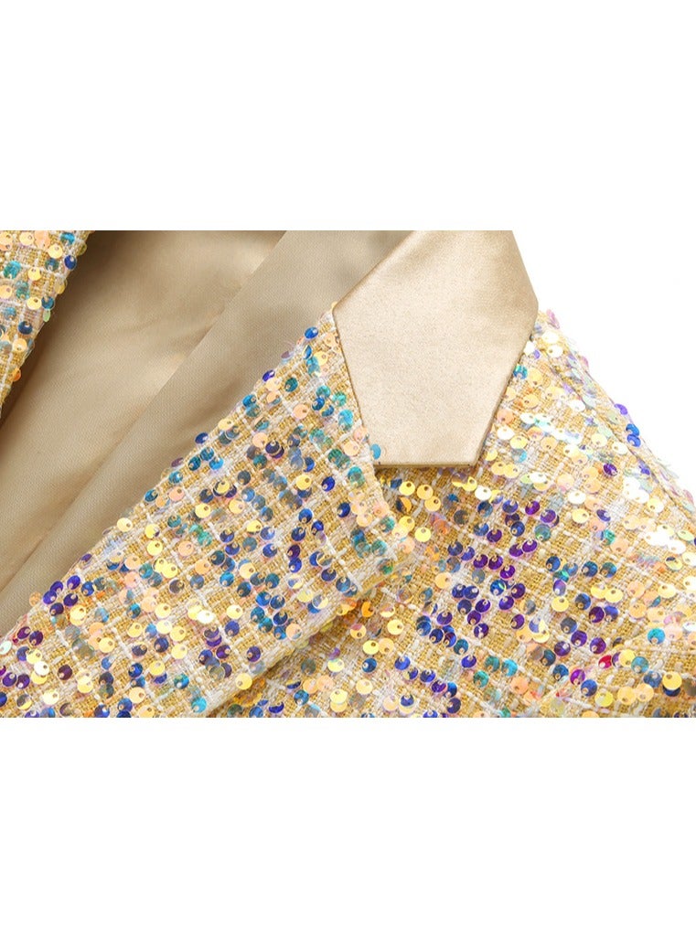 Shougu Slim Fit Casual Sequin Colored Suit Jacket  - Image 5