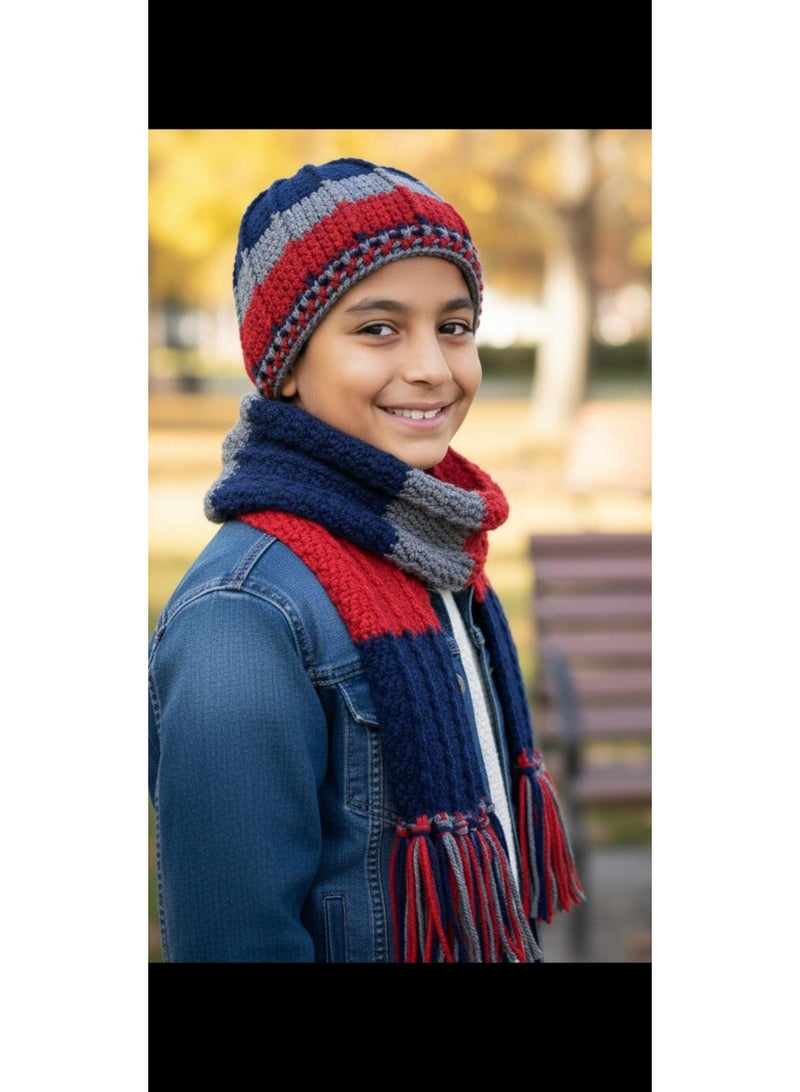 Handmade winter ice cap and scarf - Image 1