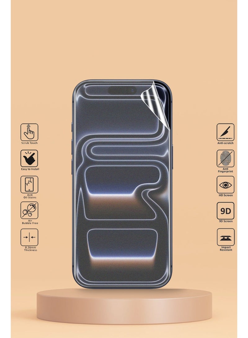 Techie iPhone 17 Pro Screen Protector – Full HD Hydrogel Film, Explosion-Proof, Full Coverage, Anti-Scratch, Bubble-Free, Easy Installation (Hoco Series) - Image 5