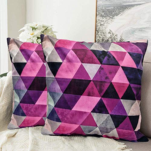 Khooti Velvet Cushion Cover, 12x12 (Triangular Pink)(Pack of 1) - Image 4