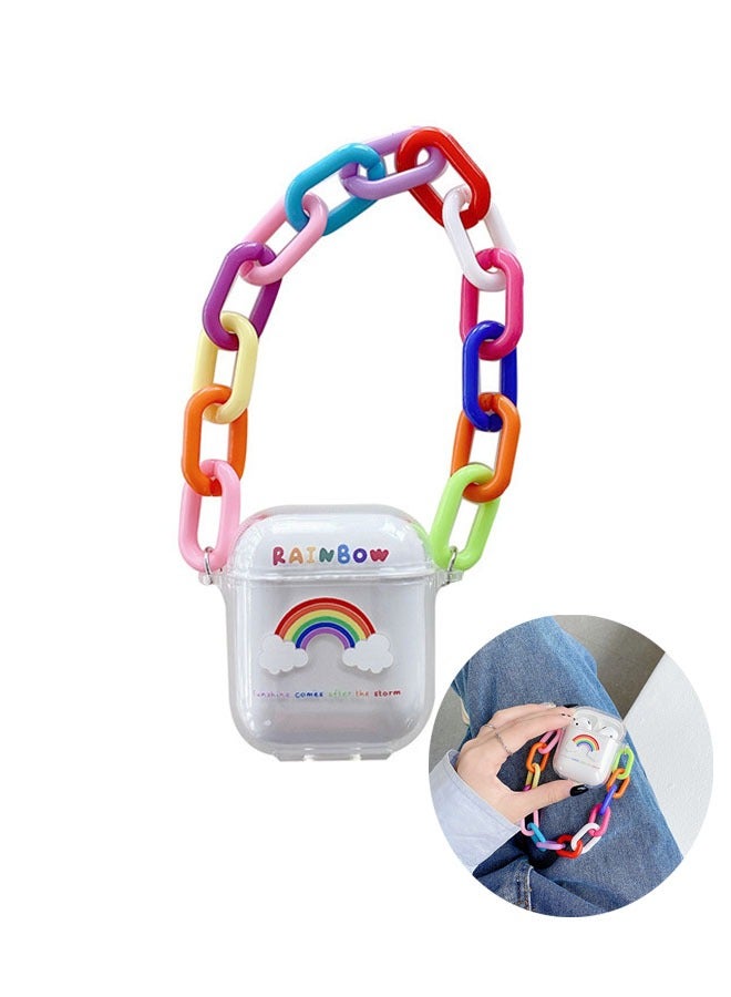 Compatible with AirPods Case with Colored Bracelet Cute Girls Boys Woman Case Hard PC Cover Case for Airpods 2 &1 - Image 1