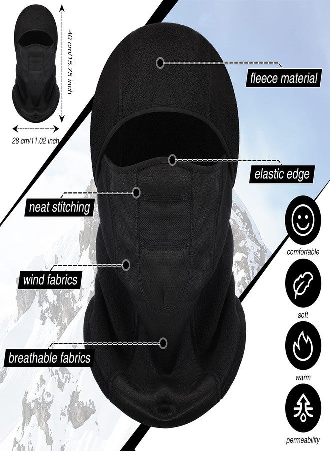 JaGely Winter Balaclava Face Mask Ski Gloves Set Breathable Full Face Mask Touchscreen Waterproof Gloves for Men Women Riding(Black,Large) - Image 3
