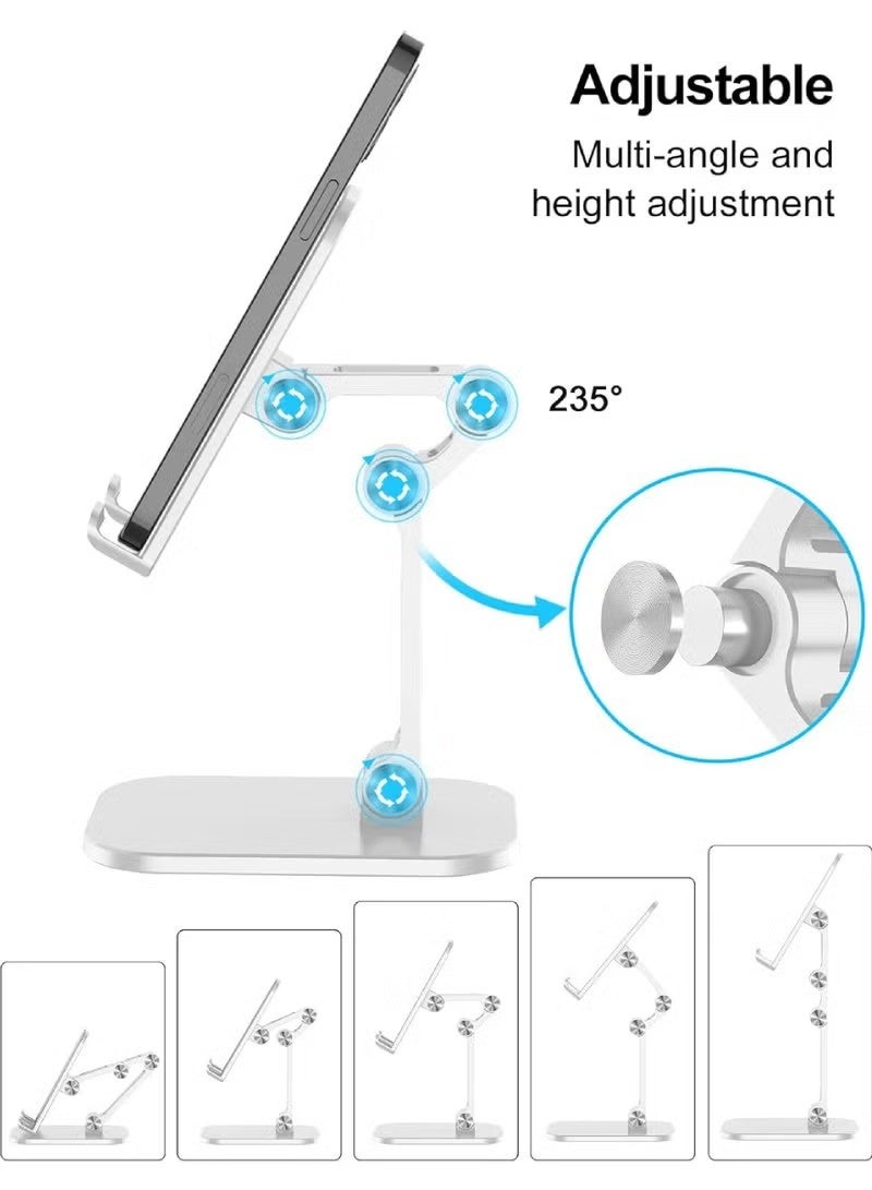 Phone Stand Adjustable Height and Angle Cell Phone Stand for Desk Foldable Holder Taller iPhone Stand Compatible 4.7-13in All Mobile Phone/iPad/Tablet - Image 2