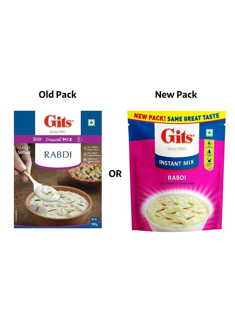 Gits Instant Rabdi Dessert Mix, Pure Veg, Flavors of Saffron and Cardamom, Indian Sweet and Dessert Ready Mix, 300g (Pack of 9, 100g Each) - Image 2