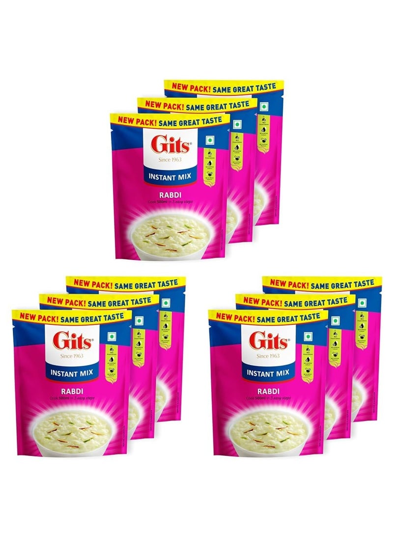 Gits Instant Rabdi Dessert Mix, Pure Veg, Flavors of Saffron and Cardamom, Indian Sweet and Dessert Ready Mix, 300g (Pack of 9, 100g Each) - Image 1