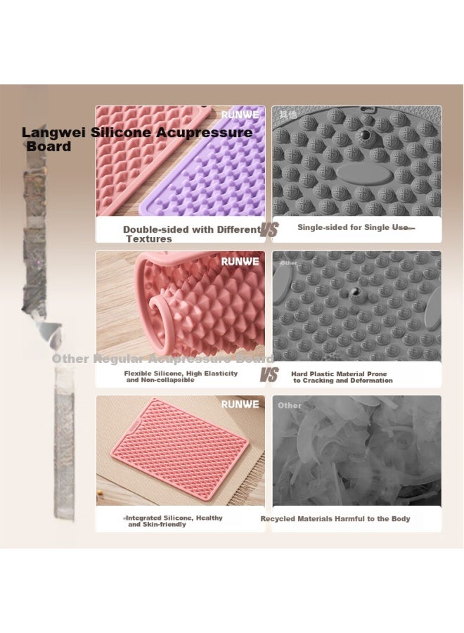 LONGWAY Silicone Acupressure Mat For Slow Running Foot Massage, Foot Reflexology Mat For Indoor Use, Acupoint Massage Mat For Foot Reflexology - Image 3