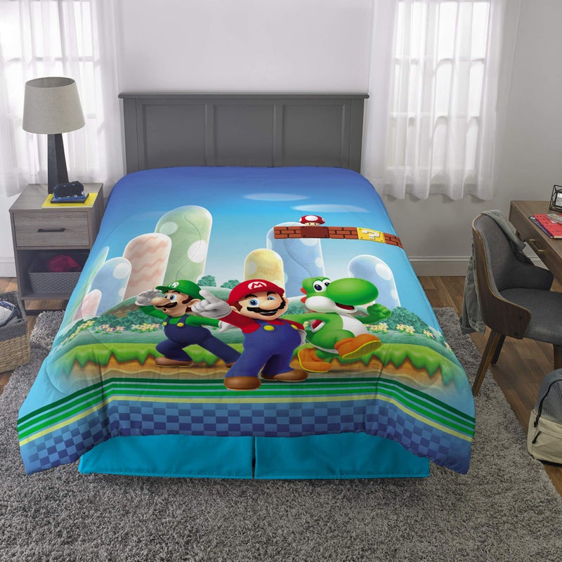 Franco Kids Bedding Super Soft Microfiber Reversible Comforter, Twin/Full, Mario - Image 5
