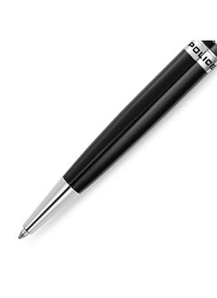 POLICE Monogrammed P Logo Crown Faceted Cap Black Finish Stainless Steel Pen  - Image 3