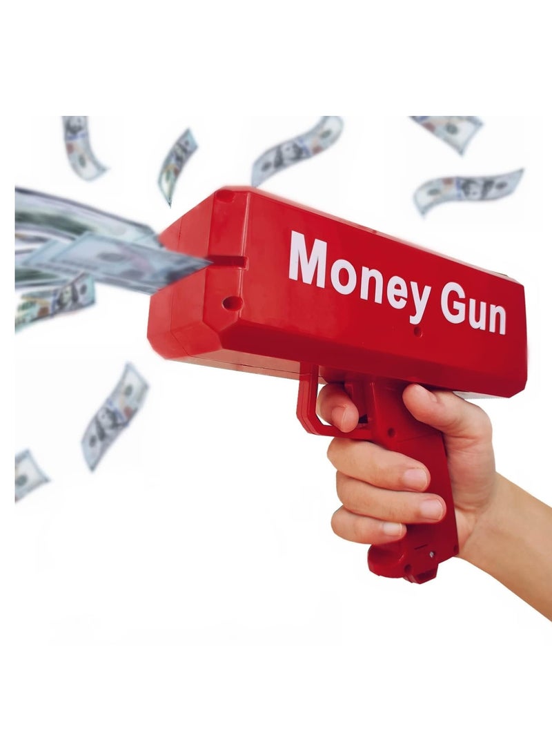 Super Money Guns Christmas Day Playing Spary Money Gun Make it Rain Toy Gun, Gun Fake Bill Dispenser Money Shooter Toy (Christmas Red) - Image 1