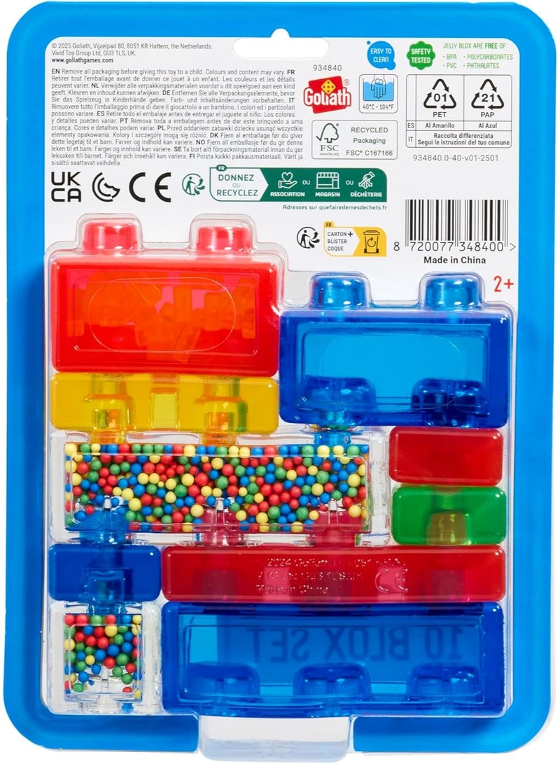 Jelly Blox مجموعة كتل البناء 10 قطع | ألعاب بناء ناعمة وقابلة للتمدد للأولاد والبنات من عمر 2 سنة فما فوق - Image 3