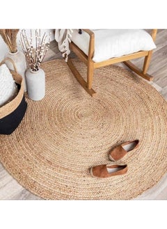 LINGWEI Hand Woven Farmhouse Jute Area Rug Carpet Natural Handwoven Rug Braided Reversible Area Rug Mats Hand Woven Rug Doormat  - Image 1