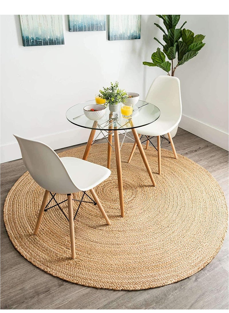 LINGWEI Hand Woven Farmhouse Jute Area Rug Carpet Natural Handwoven Rug Braided Reversible Area Rug Mats Hand Woven Rug Doormat  - Image 2