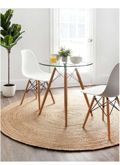 LINGWEI Hand Woven Farmhouse Jute Area Rug Carpet Natural Handwoven Rug Braided Reversible Area Rug Mats Hand Woven Rug Doormat  - Image 5