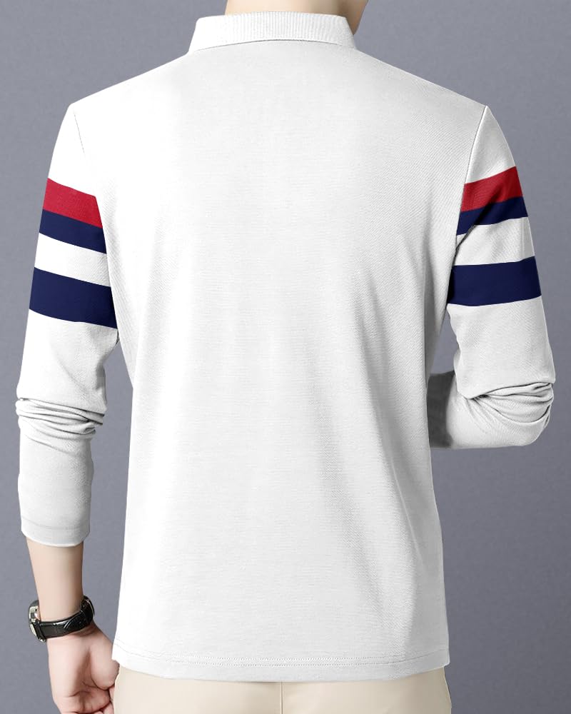 Noble Monk Men's Regular Fit Polo T Shirt |Full Sleeves |Collar Tshirts | Casual T-Shirt for Men - Image 3