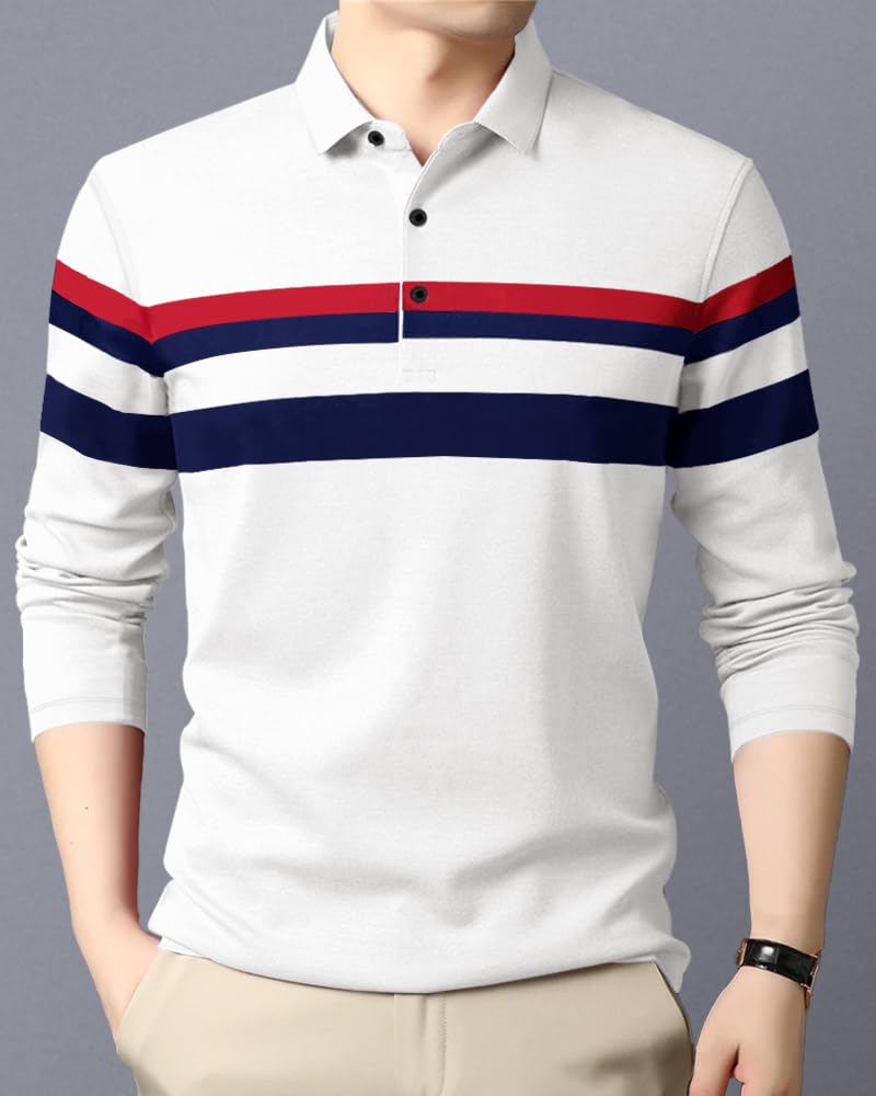 Noble Monk Men's Regular Fit Polo T Shirt |Full Sleeves |Collar Tshirts | Casual T-Shirt for Men - Image 2