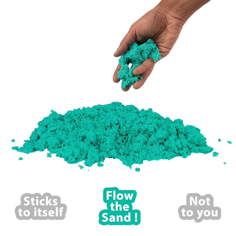 RATNA'S رمل ميني 200 جرام لون أخضر للأطفال مع قوالب متنوعة - مجموعة ألعاب رملية، ألعاب طين رملية ناعمة للأولاد والبنات - Image 3