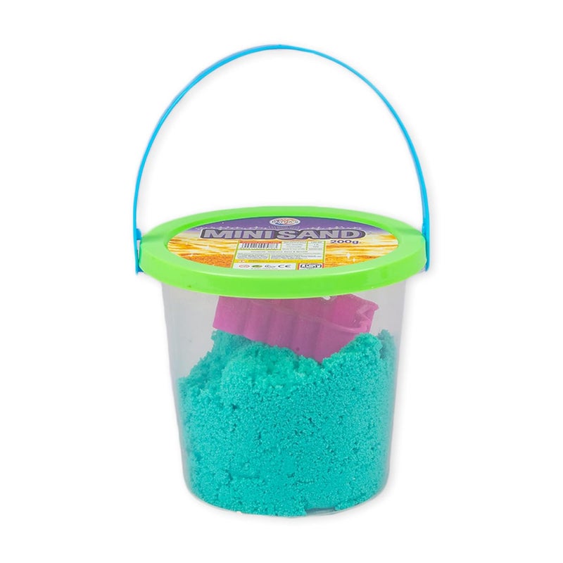 RATNA'S رمل ميني 200 جرام لون أخضر للأطفال مع قوالب متنوعة - مجموعة ألعاب رملية، ألعاب طين رملية ناعمة للأولاد والبنات - Image 4