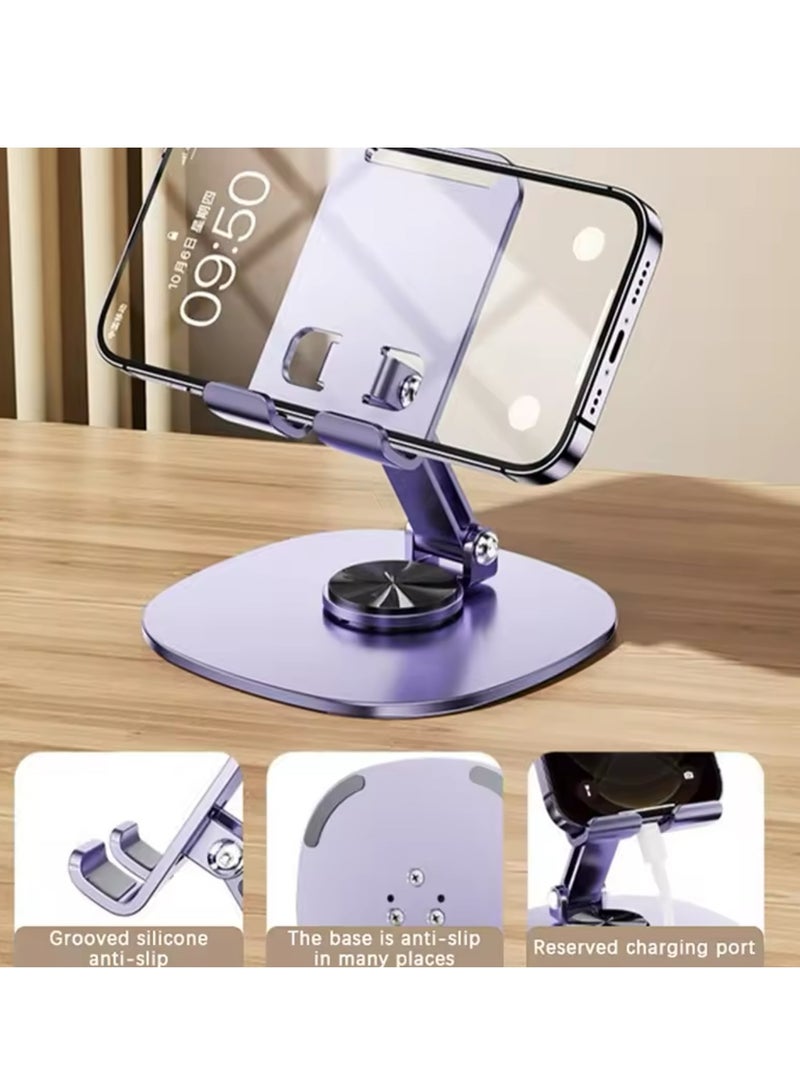 Beauenty 360° Rotation Mobile Phone Holder Desktop Tablet Holder Universal Table Cell Phone Stand（purple） - Image 3