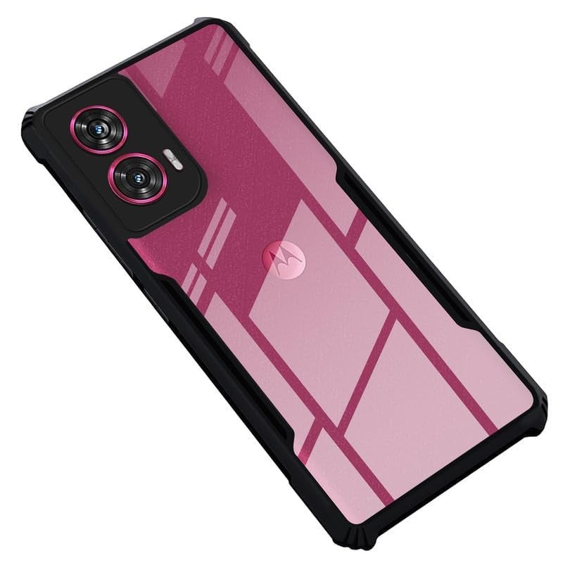 SHINESTAR Thermoplastic Polyurethane Motorola Edge 50 Fusion Back Cover Case|Ultra Thin 360 Degree Protection Crystal Clear Tranparent Bumper Back Cover Case for Motorola Edge 50 Fusion-Black - Image 1