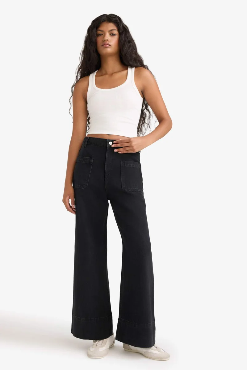 ديفاكتو Wide Leg High Waist Ankle Length Jeans