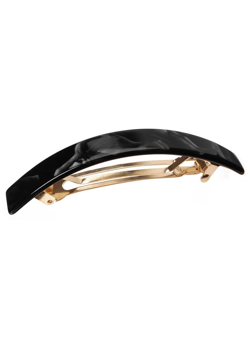 France Luxe - France Luxe Narrow Rectangle Volume Barrette - Nacro Black - Image 1