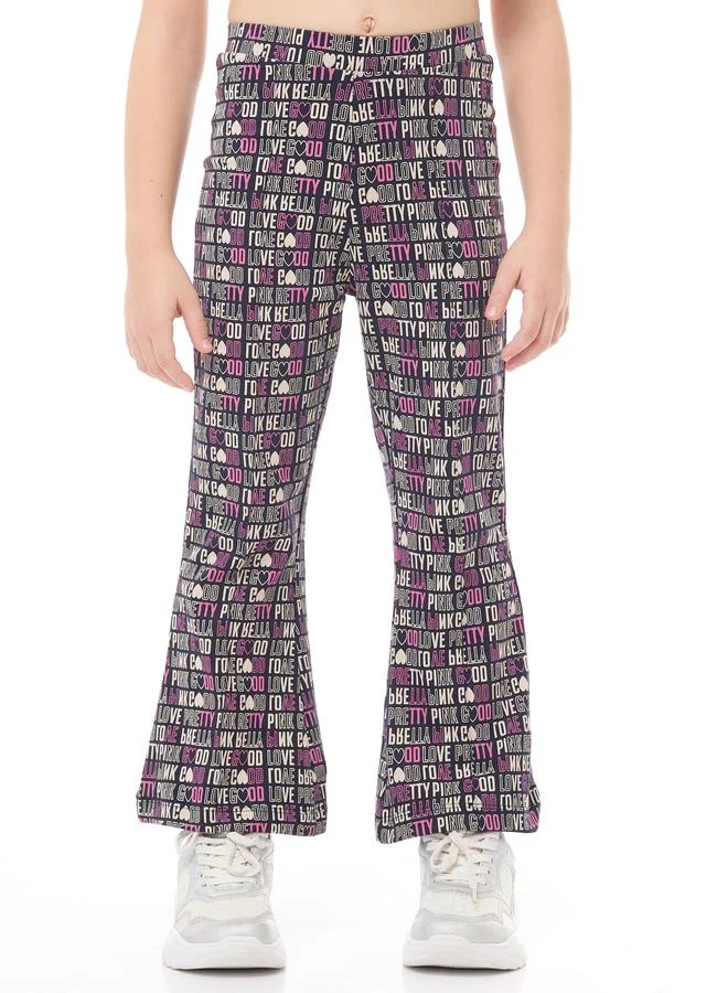 victor and jane Victor And Jane Girls Glitter Graphic Top and Flared Leggings Set