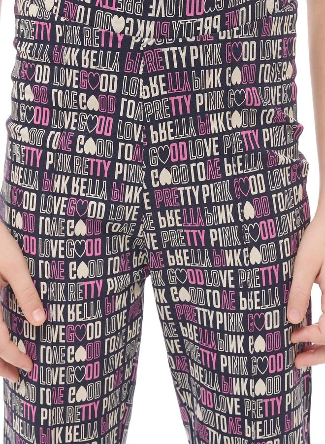 victor and jane Victor And Jane Girls Glitter Graphic Top and Flared Leggings Set