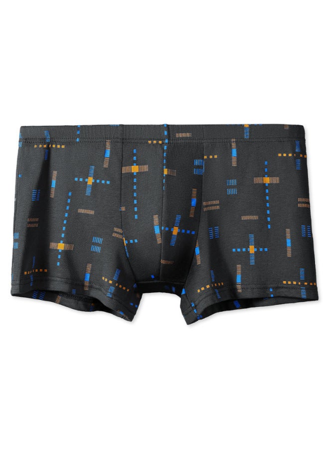 Men's Solid Color Underwear Pure Cotton Breathable Four-corner Trousers Mid-waist Summer Boys Large Size Sports Cotton Boxer Shorts