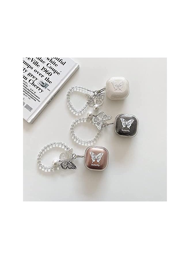 KASTWAVE Case Compatible With Galaxy Buds 2 Galaxy Buds Pro Galaxy Buds Glitter Cute Butterfly Protective Cover Case With Keychain Soft Tpu For Women Girls - Image 2