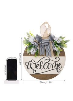 Anna Linen bow wreath porch welcome decoration hanging  - Image 2