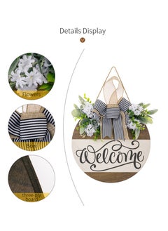 Anna Linen bow wreath porch welcome decoration hanging  - Image 3