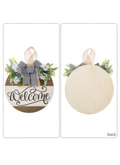 Anna Linen bow wreath porch welcome decoration hanging  - Image 4