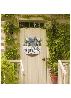 Anna Linen bow wreath porch welcome decoration hanging  - Image 5